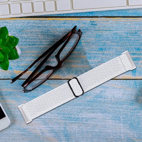 Fitbit Sense / Versa 3 elastiskt klockarmband med justerbart spänne - Vit Vit