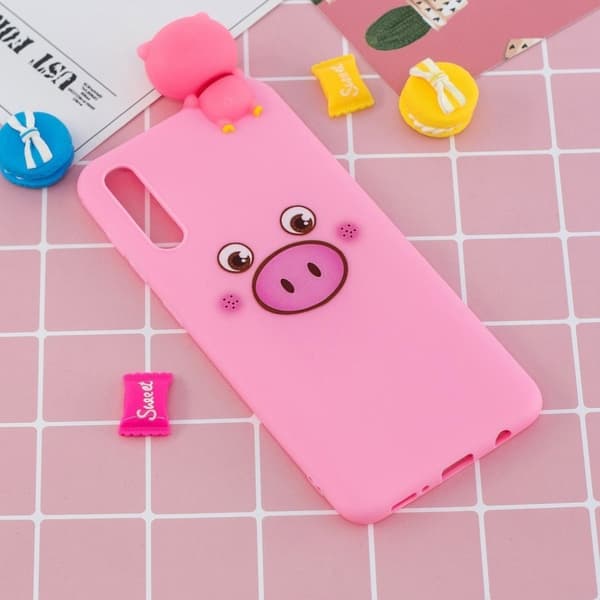 Samsung Galaxy A50 3d-Dyrefigur Etui - Gris Pink