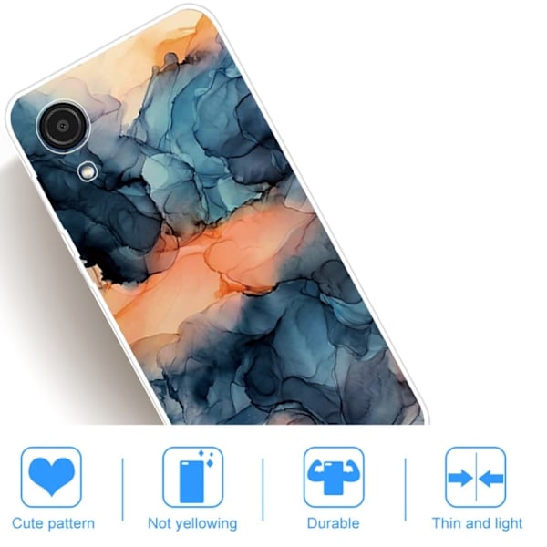 Marmormotiv Samsung Galaxy A03 Core skal - Orange Mellan De Blå multifärg