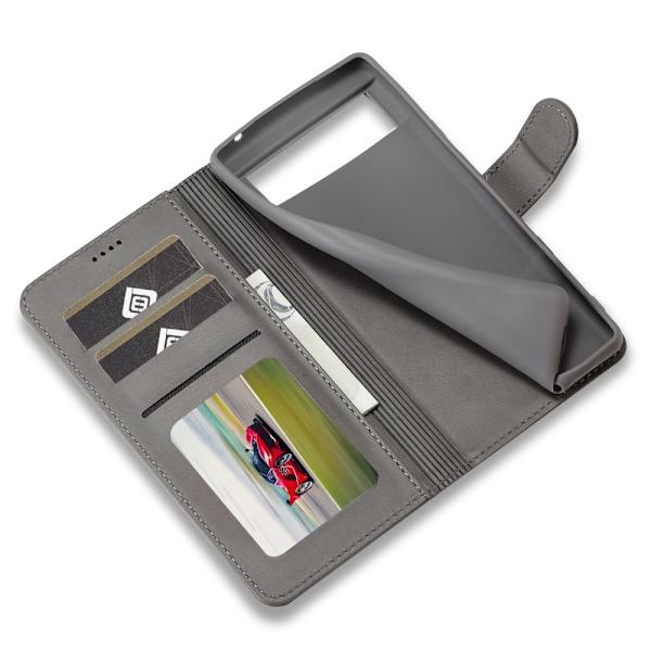 LC.Imeeke läder Google Pixel 6 Pro fodral - Silver/Grå Silvergrå