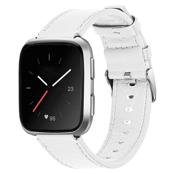 Fitbit Versa 2 / Versa klockarmband i äkta läder - Vit Vit