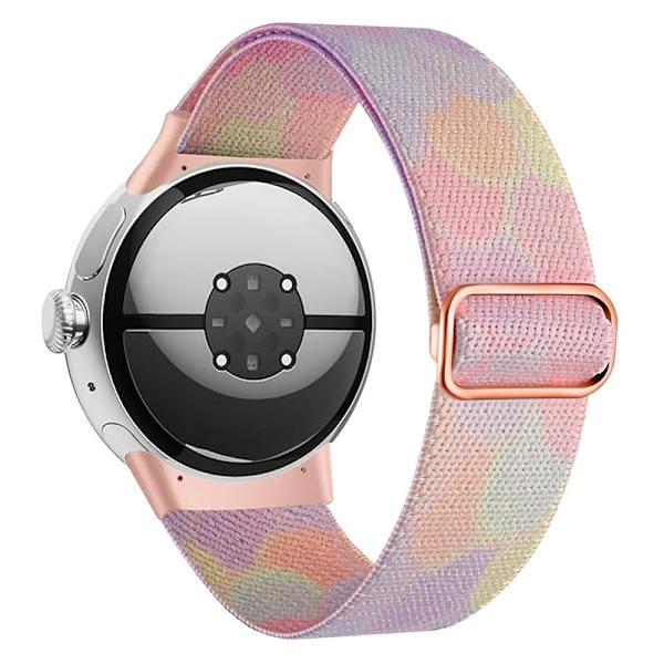 Google Pixel Watch / Watch 2 Pattern Straps Adjustable Nylon Watch Band - Phantom Boble Pink