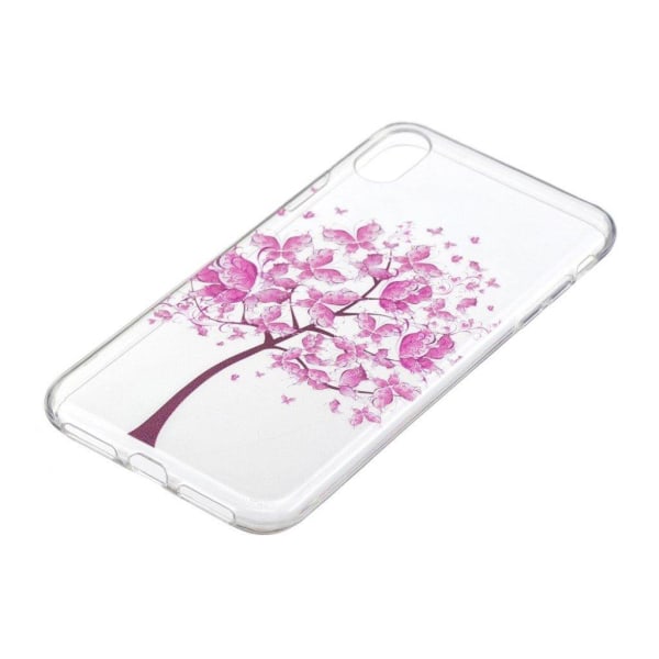 iPhone XR mobilskal silikon tryckmönster - Träd Lila
