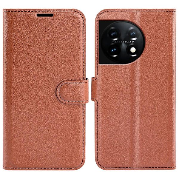 Klassisk OnePlus 11 Flip Etui - Brun Brown