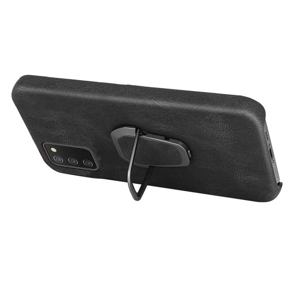 Stötsäkert läderfodral med oval kickstand för Samsung Galaxy A02s - Grön Grön