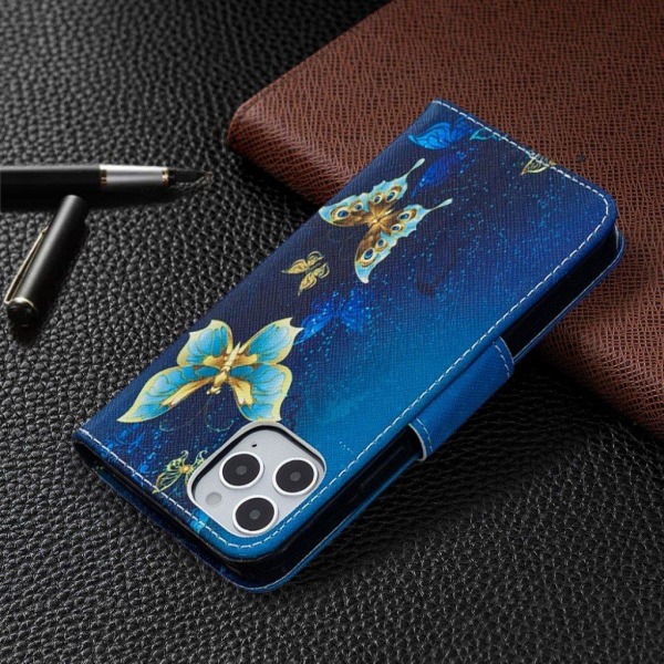 Wonderland iPhone 12 Pro / iPhone 12 flip etui - Blå Sommerfugl Blue