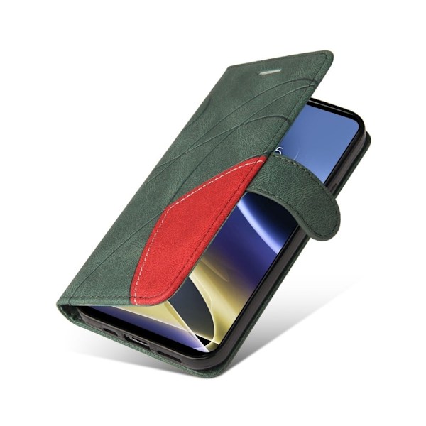 Texturerat läder Motorola Moto G51 5G fodral med handledsband - Grön Grön
