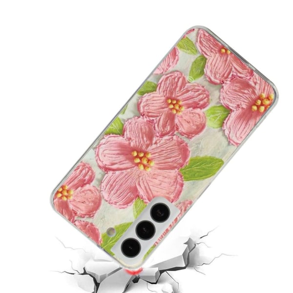 Deco Samsung Galaxy S22 Plus Etui - Lyserøde Blomster Pink