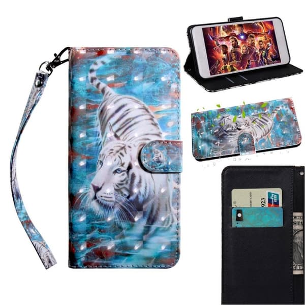 Huawei P30 Lite Skinnetui Med Mønster - Tiger Multicolor
