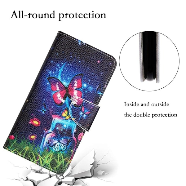 Wonderland Samsung Galaxy A24 4G Läppäkotelo - Bottle / Perhonen Multicolor