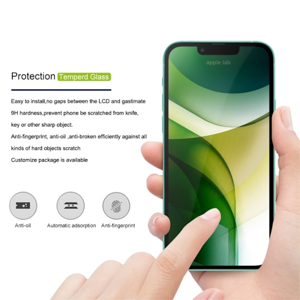 2 kpl AMORUS erittäin vahva lasi näytön suojakalvo iPhonelle 13 Transparent