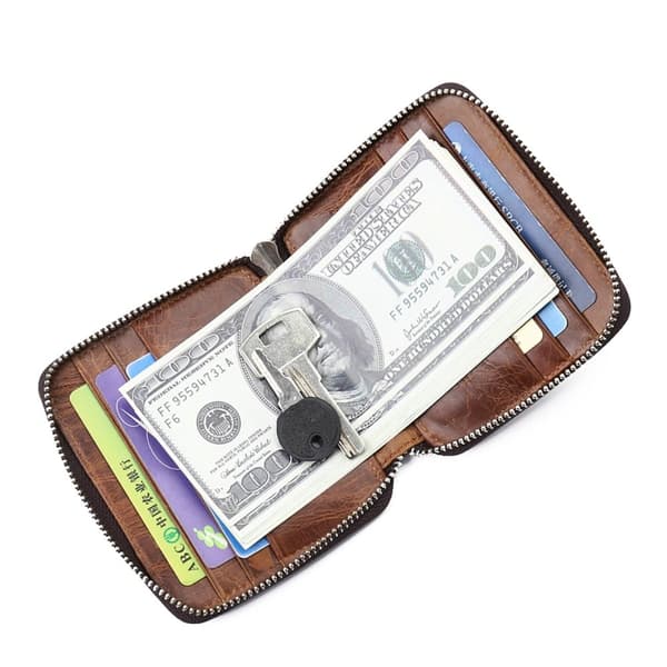 GUBINTU Universal multi-holder retro stil ægte læder tegnebog Brown