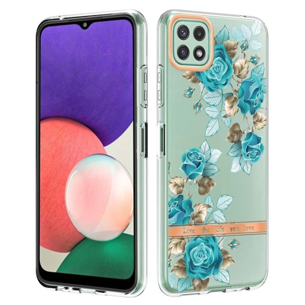 Supertunt och tåligt mjukfodral för Samsung Galaxy A22 5G - Blå Ros Blå