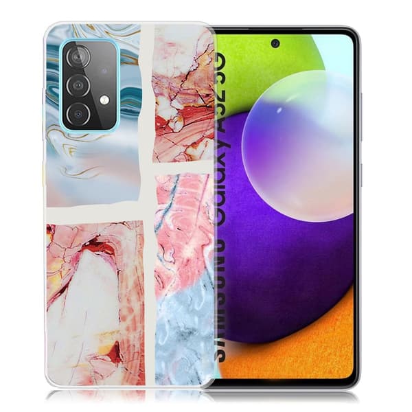 Marble design Samsung Galaxy A52 5G cover - Bølget Marmorflise Multicolor