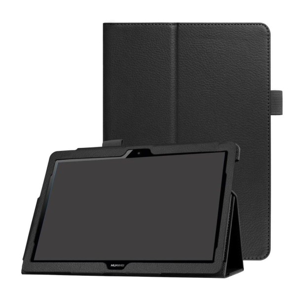 Huawei MediaPad T3 10 etui i læder med Stylus holder - Sort Black