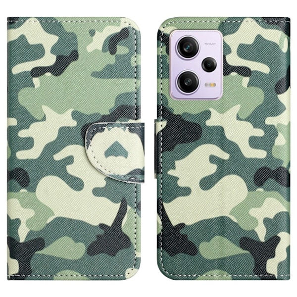 Wonderland Xiaomi Poco X5 / Redmi Note 12 Flip Fodral - Camouflage Grön