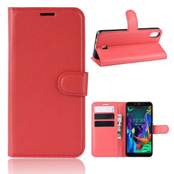 Classic LG K20 (2019) flip etui - Rød Red