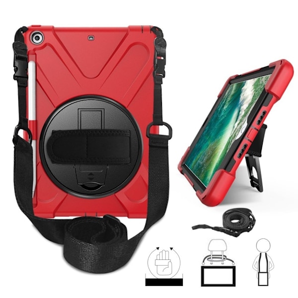 iPad (2018) 360 yhdistelmäkotelo - Punainen Red