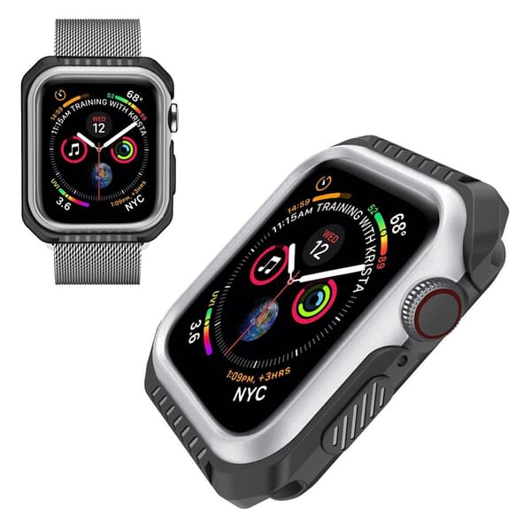 Apple Watch Series 5 44 mm hållbar metallram - Silver Silvergrå