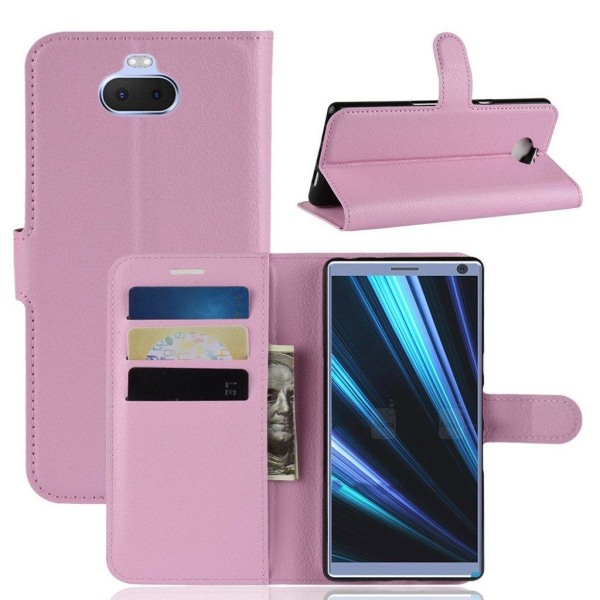 Sony Xperia 10 litchi nahkakotelo - Pinkki Pink