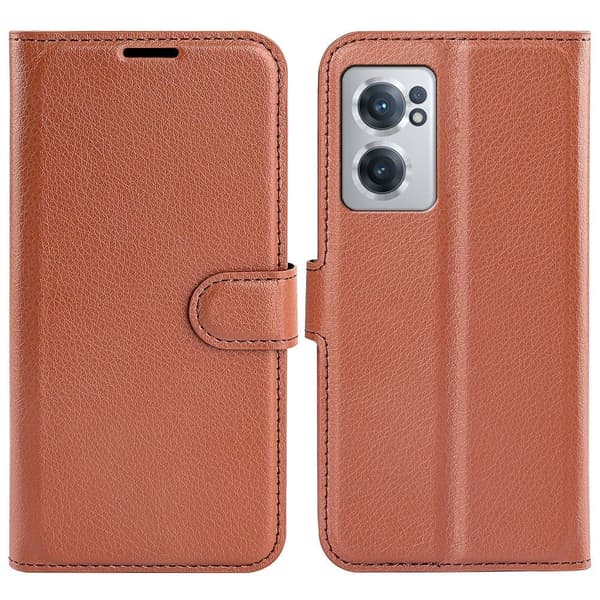Klassisk OnePlus Nord CE 2 5G flip etui - Brun Brown