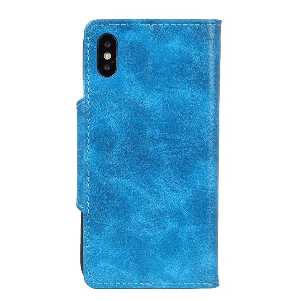 iPhone Xs Max stander læder flip cover - Blå Blue