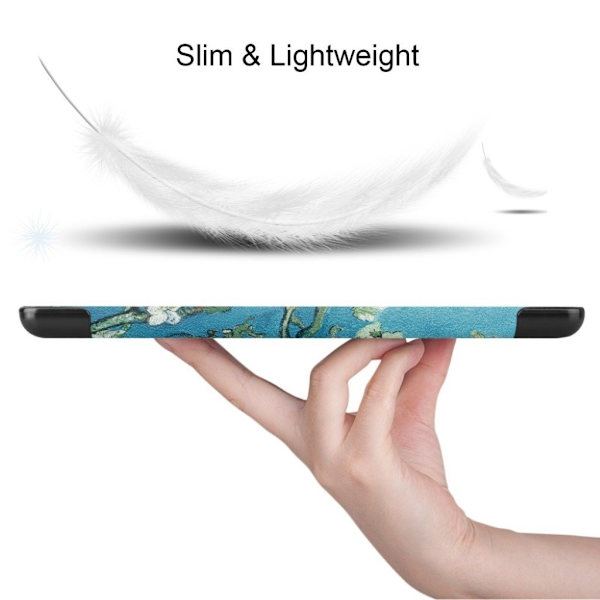 Lenovo Tab E8 mønstret tre-fold læderetui - Vintersød Multicolor