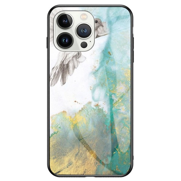 Fantasy iPhone 14 Pro cover - Flyvende Due-Marmor Multicolor