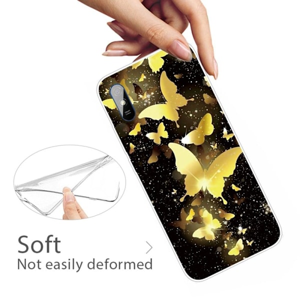 Deco Xiaomi Redmi 9A skal - Guldfärgade Fjärilar Guld