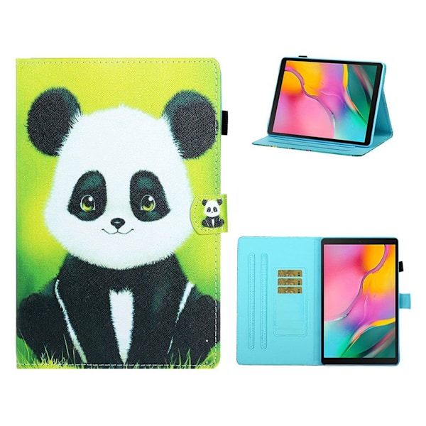 Samsung Galaxy Tab A 10.1 (2019) mønster læder flip etui - Panda Multicolor