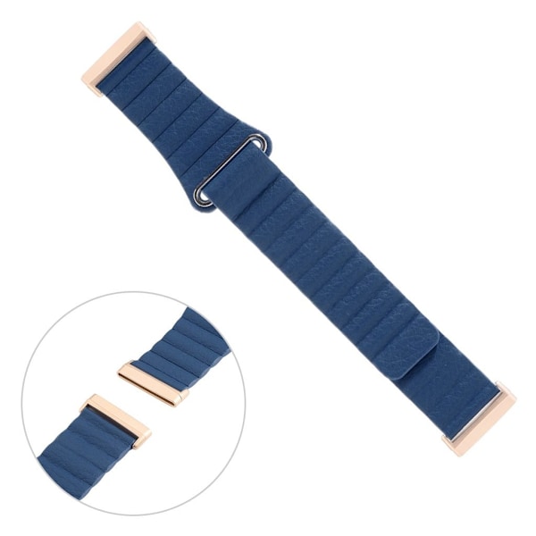 Fitbit Versa 3 ægte læder rem - mørkeblå Blue