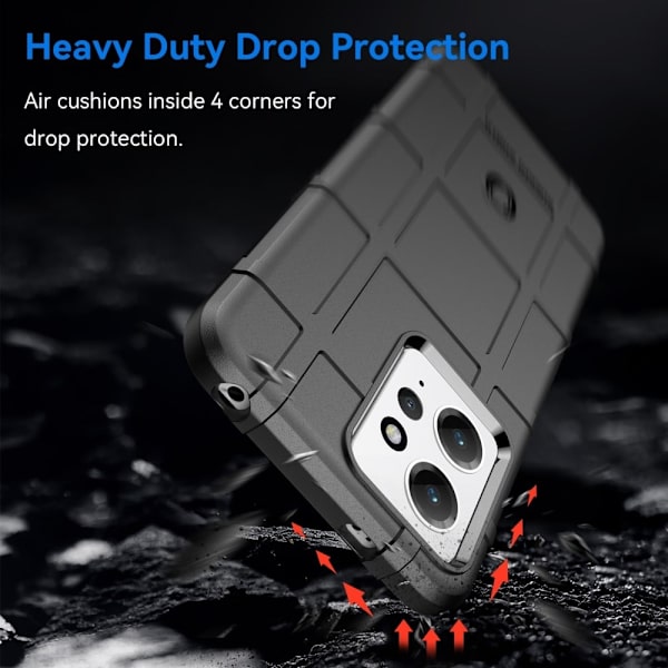 Rugged Shield Xiaomi Redmi Note 12 skal - Svart Svart