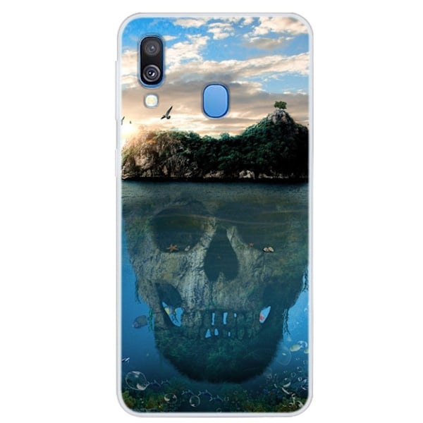 Deco Samsung Galaxy A40 kuoret - Pääkallo Multicolor