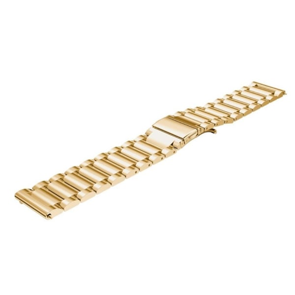 22mm Universal three bead stainless steel watch band - Gold Guld