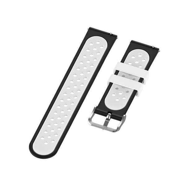 Bi-farvet silikone-urrem til Samsung-ur - Sort / Hvid Black