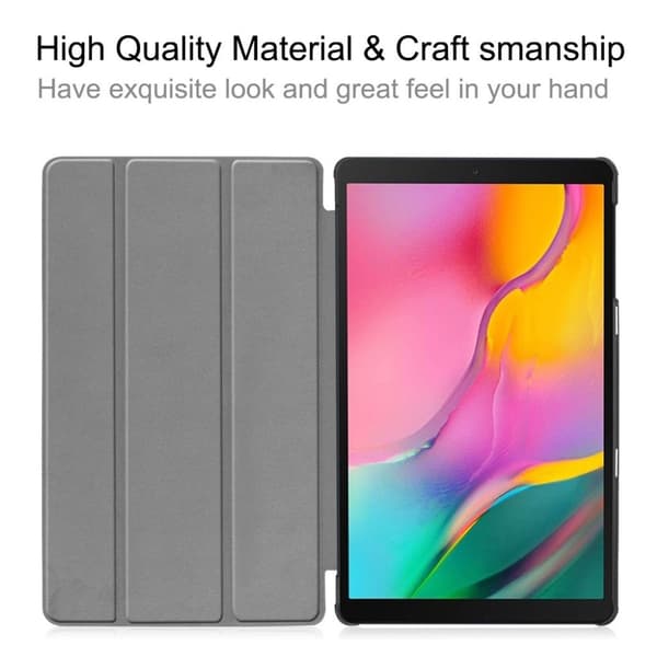 Samsung Galaxy Tab A 10.1 (2019) tredubbelt läderfodral - Mörkblå Blå