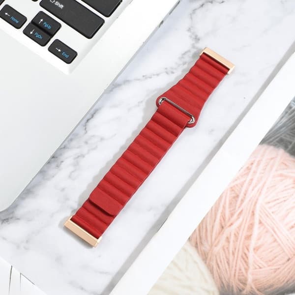 Fitbit Versa 3 aito nahkakellon ranneke - Punainen Red