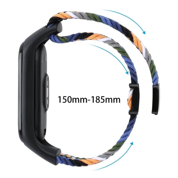 Xiaomi Mi Band 3 / 4 / 5 / 6 / 7 Flätat nylonband magnetiskt klockarmband - Rosa / Vit Rosa