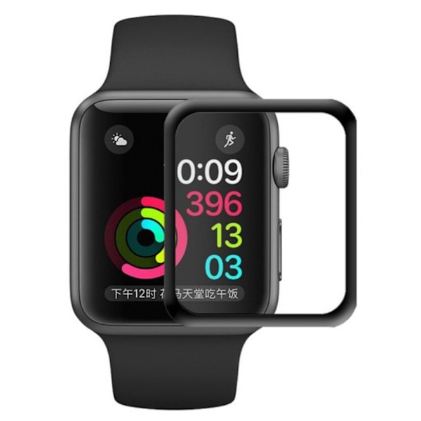 Apple Watch Series 4 44mm 3D heltäckande 9H stötdämpande klock skydd av härdat glas - Transparent Transparent