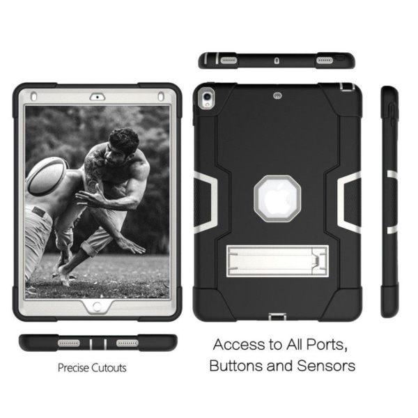 iPad Air (2019) shockproof hybrid case - Black / Silver Silvergrå
