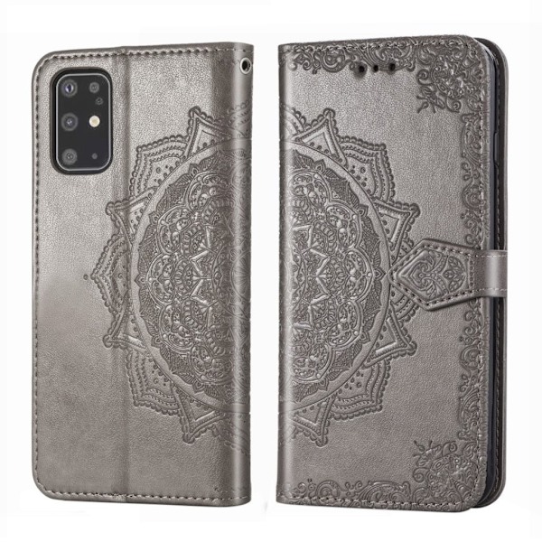 Mandala läder Samsung Galaxy S20 Plus fodral - Silver/Grå Silvergrå