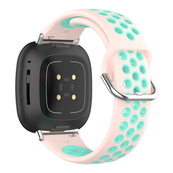 Fitbit Sense 2 / Versa 4 dubbelfärgat klockarmband i silikon - Ljusrosa / Blågrön Blå