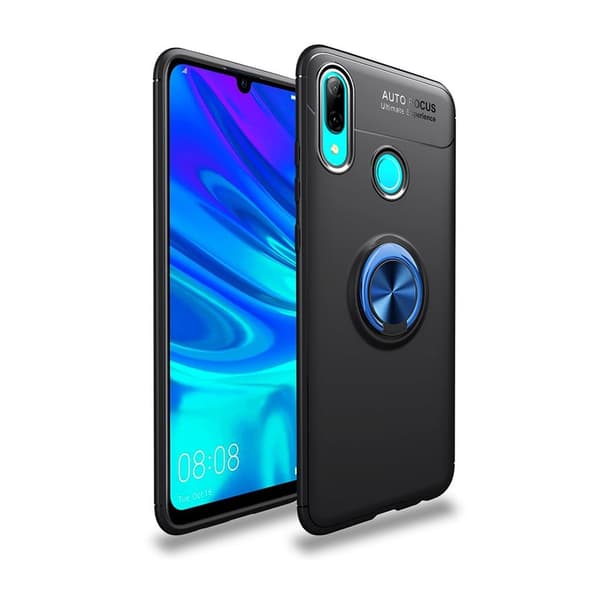 Huawei P Smart 2019 Kickstand Etui Med Metallring - Svart/Blå Blue