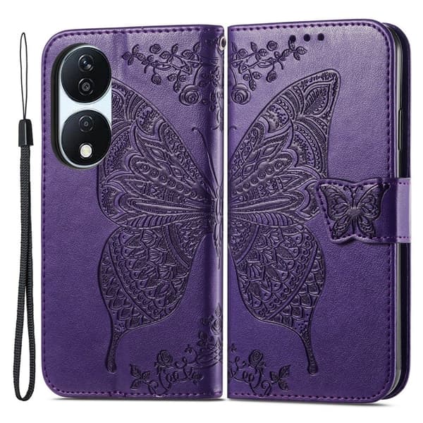Butterfly Honor X7b skinnveske - Mørkelilla Purple