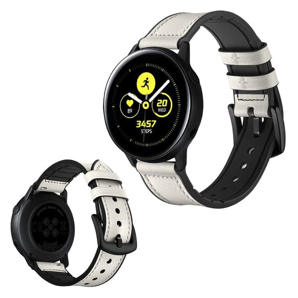 Garmin Vivoactive 3 / Vivomove HR hållbart klockarmband i äkta läder - Vit Vit