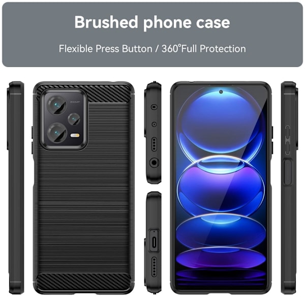 Carbon Flex Etui Xiaomi Redmi Note 12 Pro Plus - Svart Black