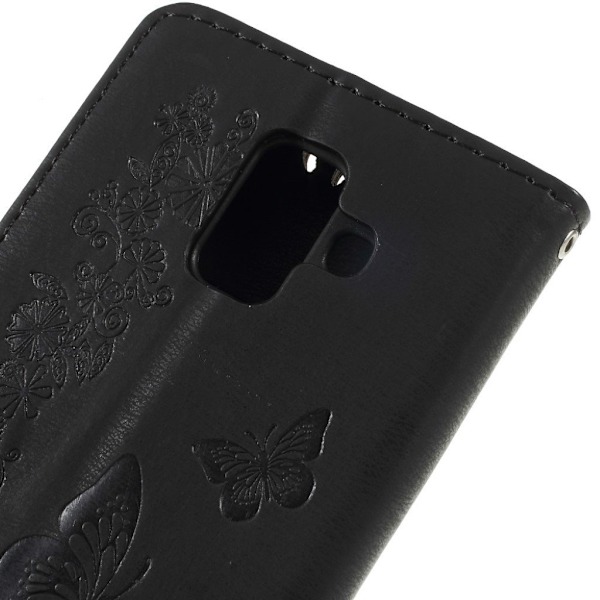Butterfly läder Samsung Galaxy A6 (2018) fodral - Svart Svart