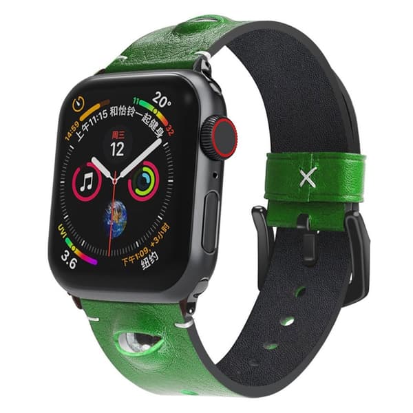 Apple Watch Series 5 / 4 40mm stylish ægte læder rem - grøn Green