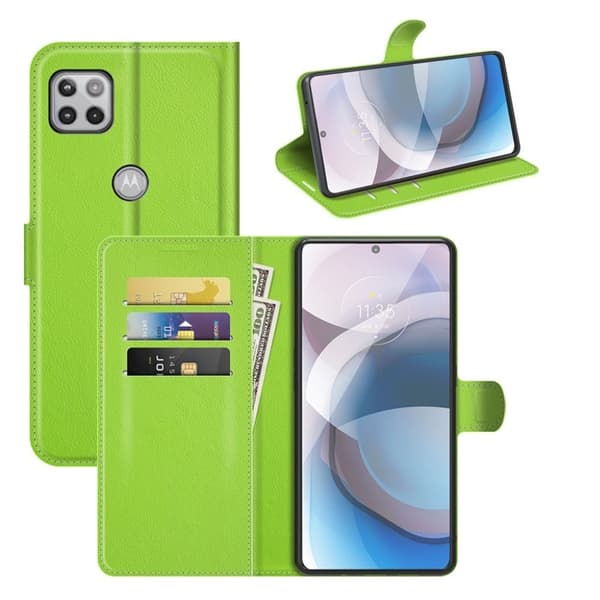 Classic Motorola One 5G Ace Flip etui - Grøn Green