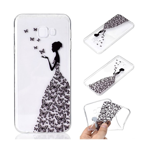 Butterfly läder Samsung Galaxy J4 Plus (2018) fodral - Svart Svart